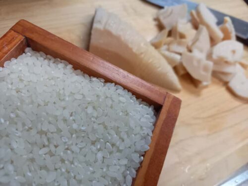 米とたけのこ